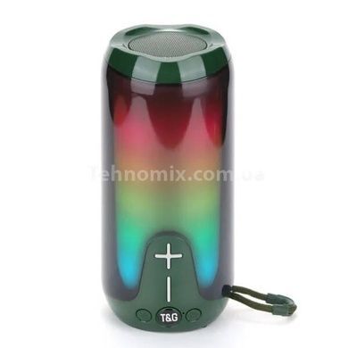 Колонка Bluetooth з RGB підсвічуванням та радіо акумуляторна TG651 Зелена