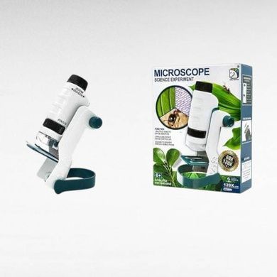 Микроскоп детский 60-120X с подсветкой и креплением для телефона SD 223 Белый