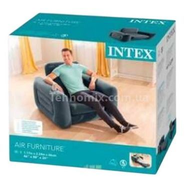 Кресло трансформер надувное 117х224х66 см Intex 66551 Серое