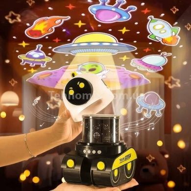 Проектор-ночник музыкальный аккумуляторный Робот Droid WH-E03 Белый с зеленым