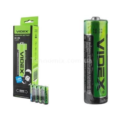 Набор батареек 4шт АА VIDEX LR06/AA alkaline