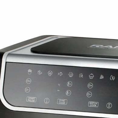 Аерогриль з двома лотками та сенсорним екраном 4,5л+4,5л 2000Вт Air Fryer RAF R.5382 Чорний