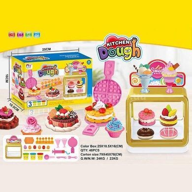 Набор теста для лепки 3 цвета Дессерты с формами Kitchen Dough