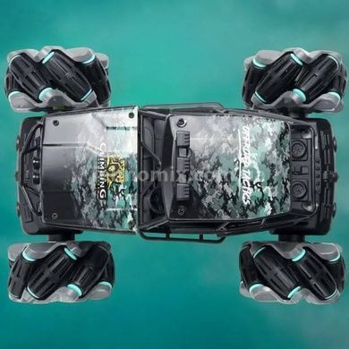 Джип перевертень радіокерований 4WD з Toy car 3855 Чорний із зеленим