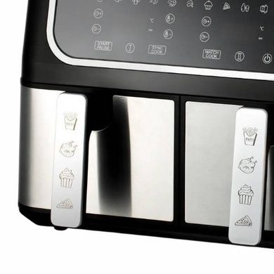 Аерогриль з двома лотками та сенсорним екраном 4,5л+4,5л 2000Вт Air Fryer RAF R.5382 Чорний