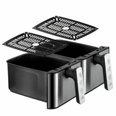Аерогриль з двома лотками та сенсорним екраном 4,5л+4,5л 2000Вт Air Fryer RAF R.5382 Чорний