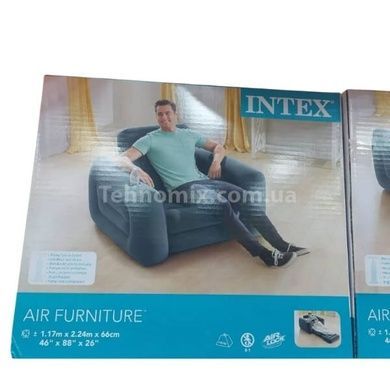 Кресло трансформер надувное 117х224х66 см Intex 66551 Серое