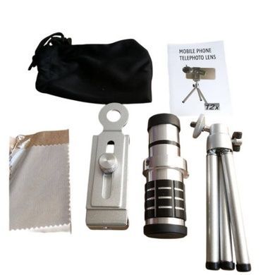 Монокуляр 2в1 телеоб'єктив для смартфона Mobile Telephoto Lens Чорний із сірим