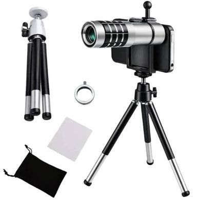 Монокуляр 2в1 телеоб'єктив для смартфона Mobile Telephoto Lens Чорний із сірим