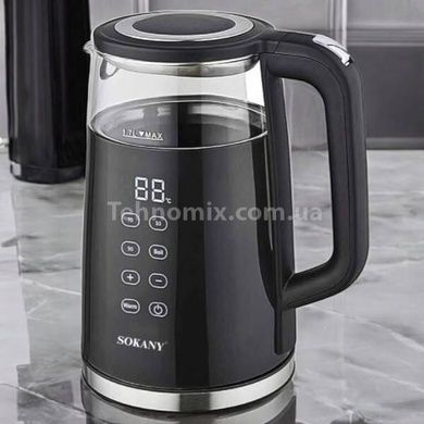 Електрочайник металевий дисковий 2200Вт Sokany SK-09050 Чорний