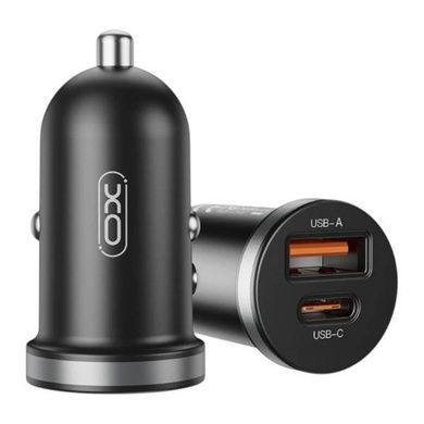 Автомобільний зарядний пристрій для гаджетів та смартфонів XO CC56 mini car charger A+C single port 30W/simultaneous 5V3A Micro