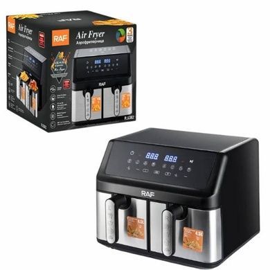 Аерогриль з двома лотками та сенсорним екраном 4,5л+4,5л 2000Вт Air Fryer RAF R.5382 Чорний