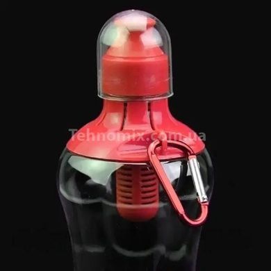 Бутылка для питьевой воды с фильтром 550мл BOTTLE Прозрачная с красной крышкой
