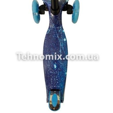 Дитячий самокат Scooter SL-4Z світяться колеса і ручка Синій космос