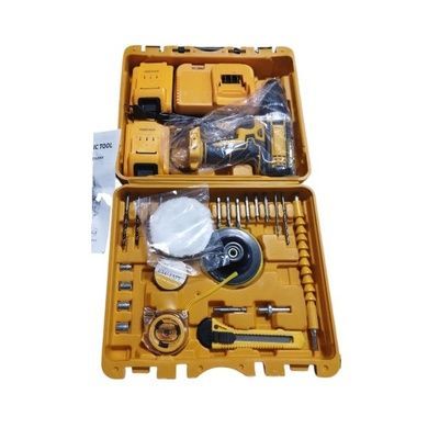 Шуруповерт акумуляторний 48V з набором ручного інструменту в кейсі Tool Set Жовтий