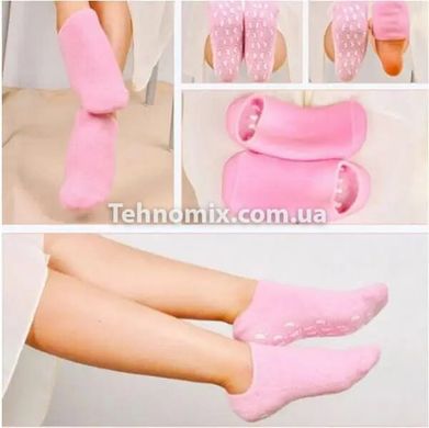 Зволожуючі гелеві шкарпетки для педикюру SPA Gel Socks № G09-12 рожеві від 20 до 28см