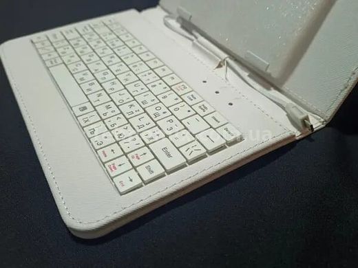 Чехол для планшета универсальный с клавиатурой с диагональю 7" Белый mini usb