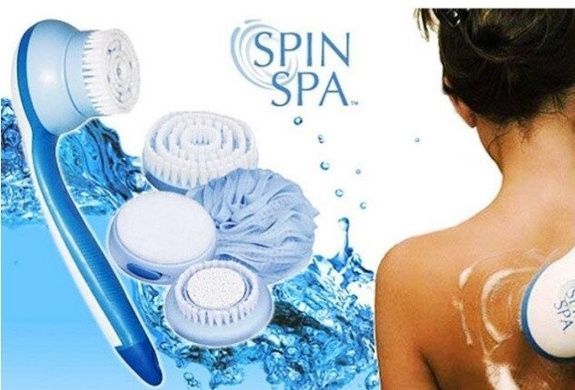 Массажная щетка для тела Spin Spa + 5 насадок