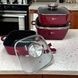Набір квадратних казанів 3шт з кришками Higher Kitchen HK-322 Червоний