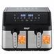 Аерогриль з двома лотками та сенсорним екраном 4,5л+4,5л 2000Вт Air Fryer RAF R.5382 Чорний