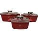 Набор квадратных кастрюль с крышками 6 предметов Top Kitchen TК00025 Красный