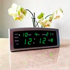 Новое поступление Настольные LED Caixing CX-868 часы с календарем, термометром и будильником Серебрянные