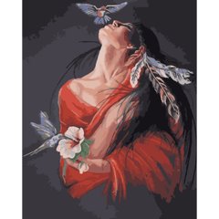 Картина за номерами Strateg ПРЕМІУМ Жіноча краса з лаком розміром 40х50 см (SY6641)