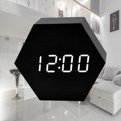 Настольные часы VST-876-6 черные с белой подсветкой