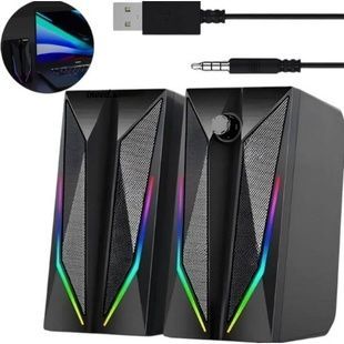 Колонки для компьютера Music D.J. MJ-200 с RGB подсветкой