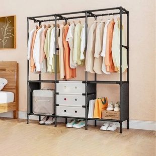 Вешалка для одежды напольная 3 секции clothes rack 122*41*188см AND LY-1040 Черная