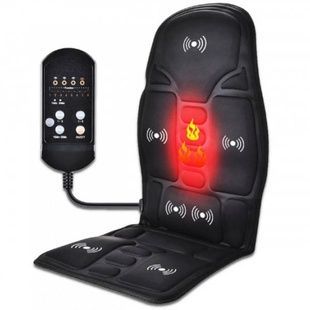 Масажна накидка з підігрівом Massage Seat Topper для дому та автомобіля 12/220V Чорна