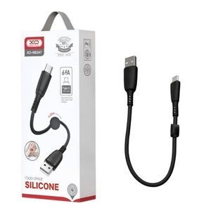 Кабель XO NB247 Suluo Series Portable Silicone 6A Micro Data Cable L=25cm Черный