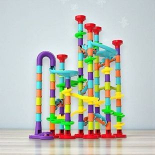 Конструктор-лабиринт для детей из труб с шариками 142 предмета Marble Run Разноцветный