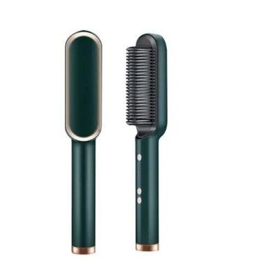 Гребінець-випрямляч Hair Straightener HQT-909 B з турмаліновим покриттям Зелений