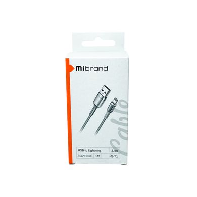Кабель Mibrand MI-71 Metal Braided Cable USB for Lightning 2.4A 1m Navy Blue
