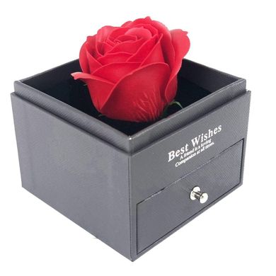 Подарочный набор розы из мыла 1 роза I Love You (подарочная коробка для украшений) + Подарок