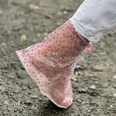 Чохол для взуття від дощу з квіточками рожеві розмір ХЛ