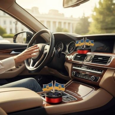 Автомобільний ароматизатор із сонячною панеллю Прапори України