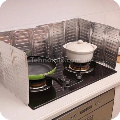 Защитный экран для кухни металлический 84*33см Серый