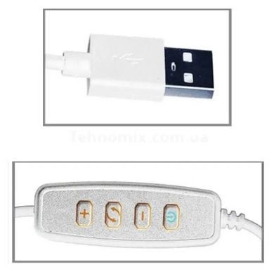 Лампа світлодіодна кругла настільна світло холодний/нейтральний/теплий USB Біла
