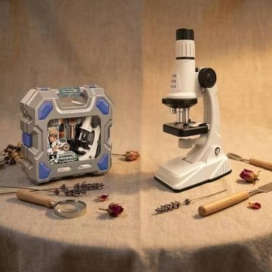 Микроскоп детский 200-600-1200X с подсветкой и креплением для телефона SD 886 Белый