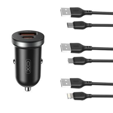Автомобільний зарядний пристрій для гаджетів та смартфонів XO CC56 mini car charger A+C single port 30W/simultaneous 5V3A with