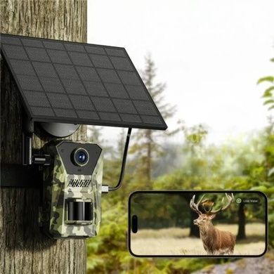 Камера відеоспостереження фотопастка автоматична 4G SOLAR F8 Камуфляжна