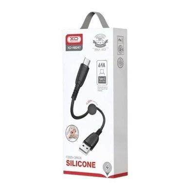 Кабель XO NB247 Suluo Series Portable Silicone 6A Micro Data Cable L=25cm Чорний