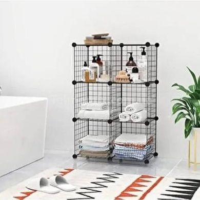 Подставка металлическая 6 ячеек 33*33*33см для комнатных растений Черная