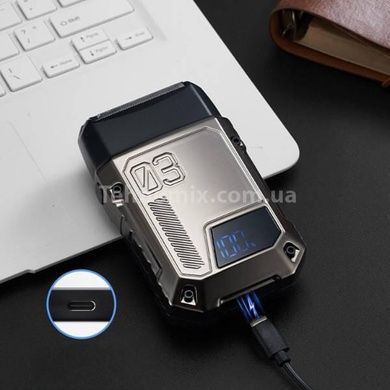 Электробритва аккумуляторная с дисплеем USB R.4088 RAF Серая