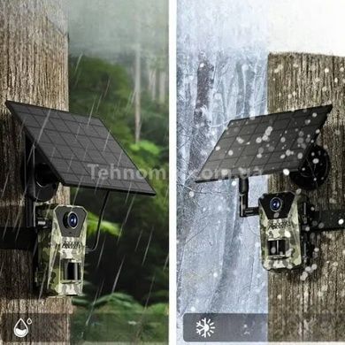 Камера відеоспостереження фотопастка автоматична 4G SOLAR F8 Камуфляжна