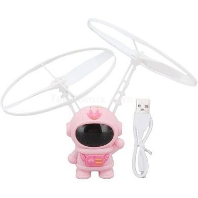 Игрушка летающая Космонавт с подсветкой от USB SPACEMAN Розовая