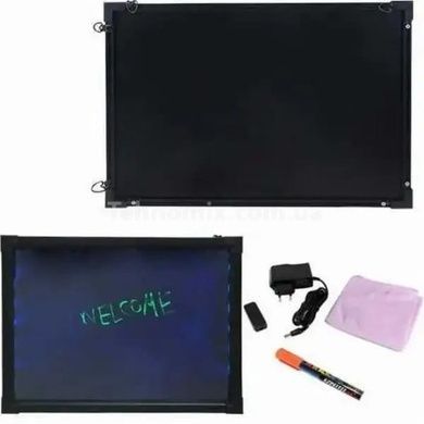 Светодиодная led доска для рисования FLUORECENT BOARD 40*60 cм c фломастером