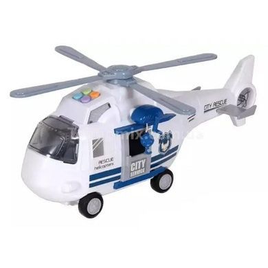 Набор парковки. Вертолет 4 пожарные машинки, звук и подсветка SJ667 C-1 Orbital Helicopter Синий